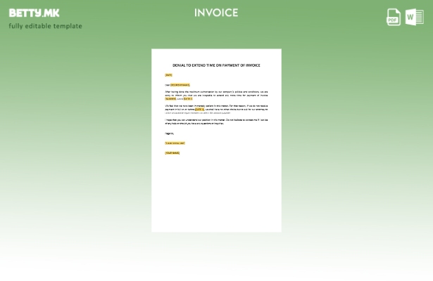 Модерен стил демант за продолжување на времето за плаќање на шаблонот на фактура